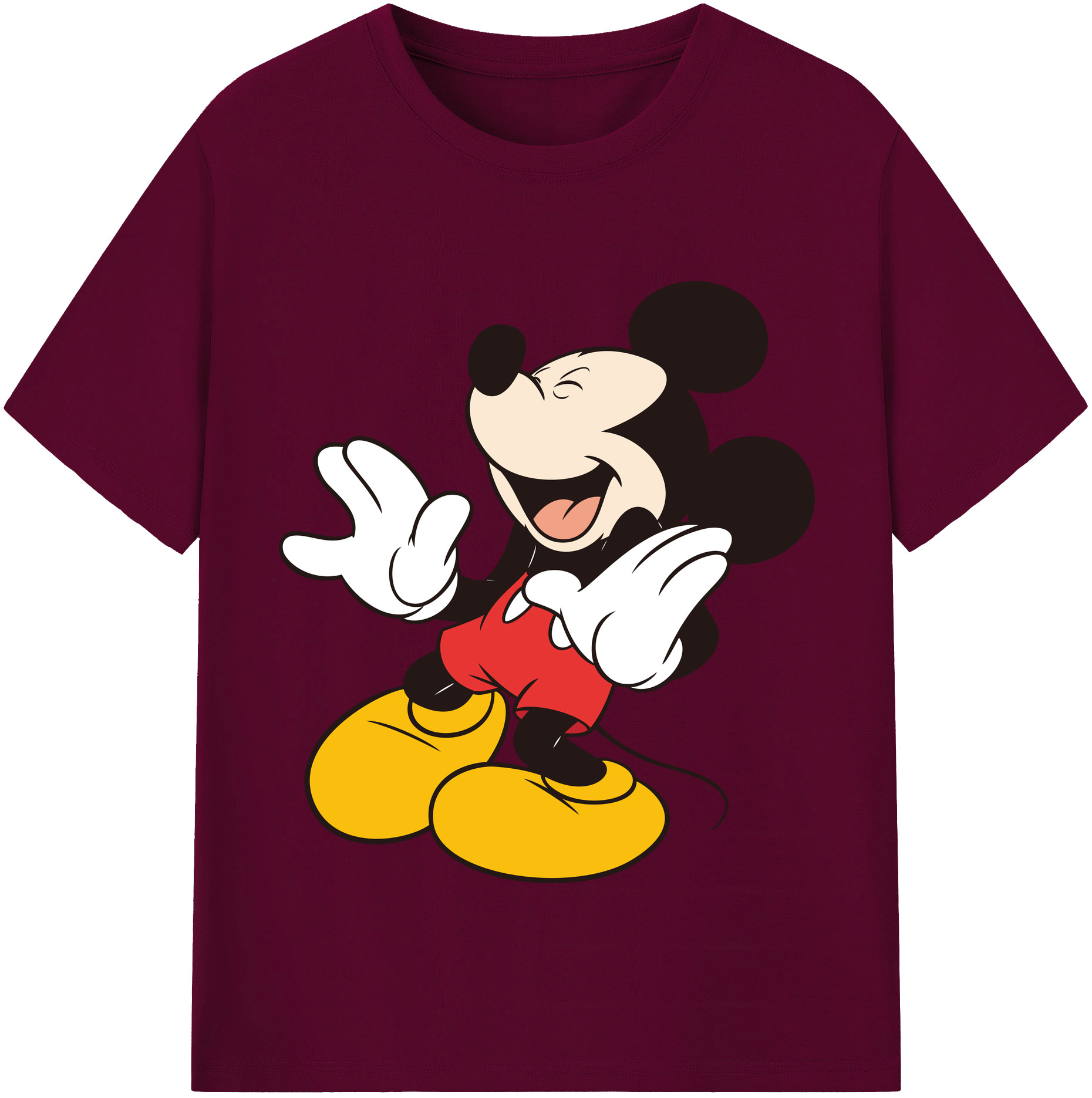 （画像用） ミッキーマウス Mickey Mouse レディースカジュアルプリントTシャツ（綿100％）